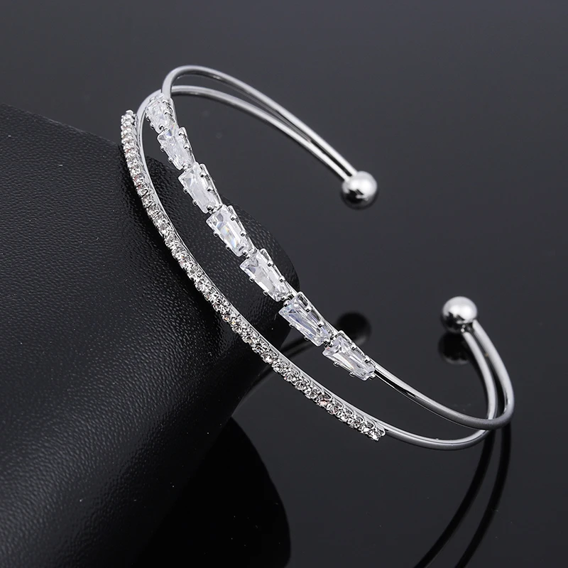 Модный бренд CZ циркония браслеты-манжеты BanglesJewelry для женщин мужчин розовое золото цвет Любовь цветок Открытый браслет подарок на день Святого Валентина