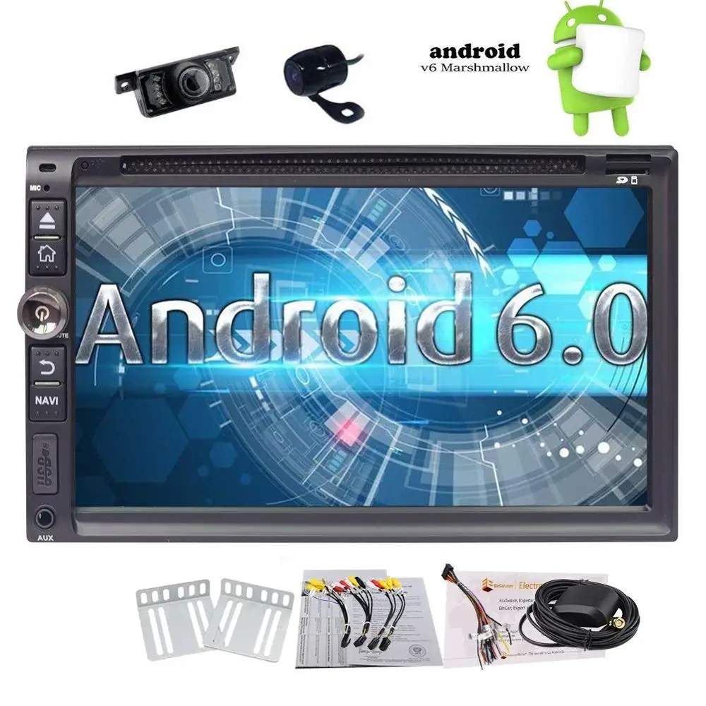 Android 6.0 GPS dvd плеер автомобиля двойной din 6.95 ''в тире Радио приемник Поддержка Wi Fi