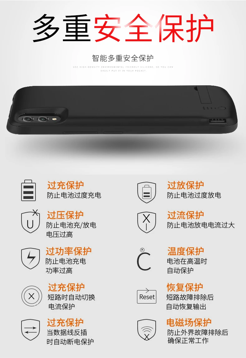 6500 мАч USB чехол для huawei Honor 8X ударопрочный аккумулятор зарядное устройство чехол с источником питания резервного копирования зарядки Банк питания Стенд Крышка