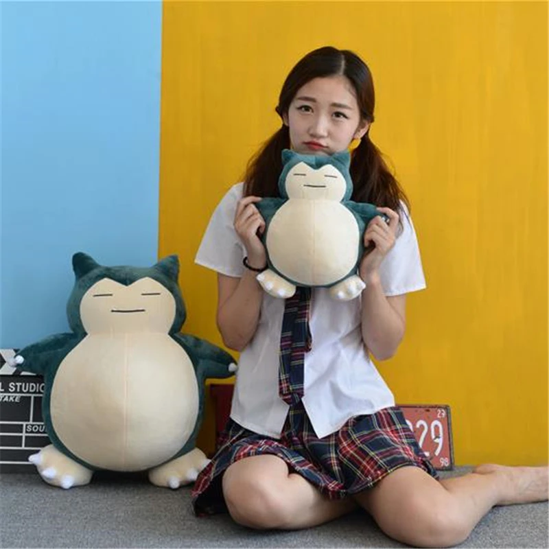 Anime Pokemon Snorlax Cosplay Props Toys Pillow Soft Cotton Kawaii Plush Doll 30cm 50cm Height Kids Child Teens Girls Collection