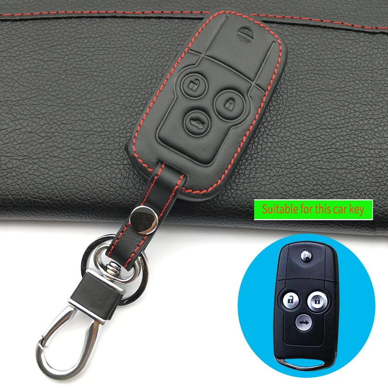 Кожаный чехол для ключей Honda Accord City Civic Crv Element Fit Hrv Odyssey Crider Jed с 3 кнопками