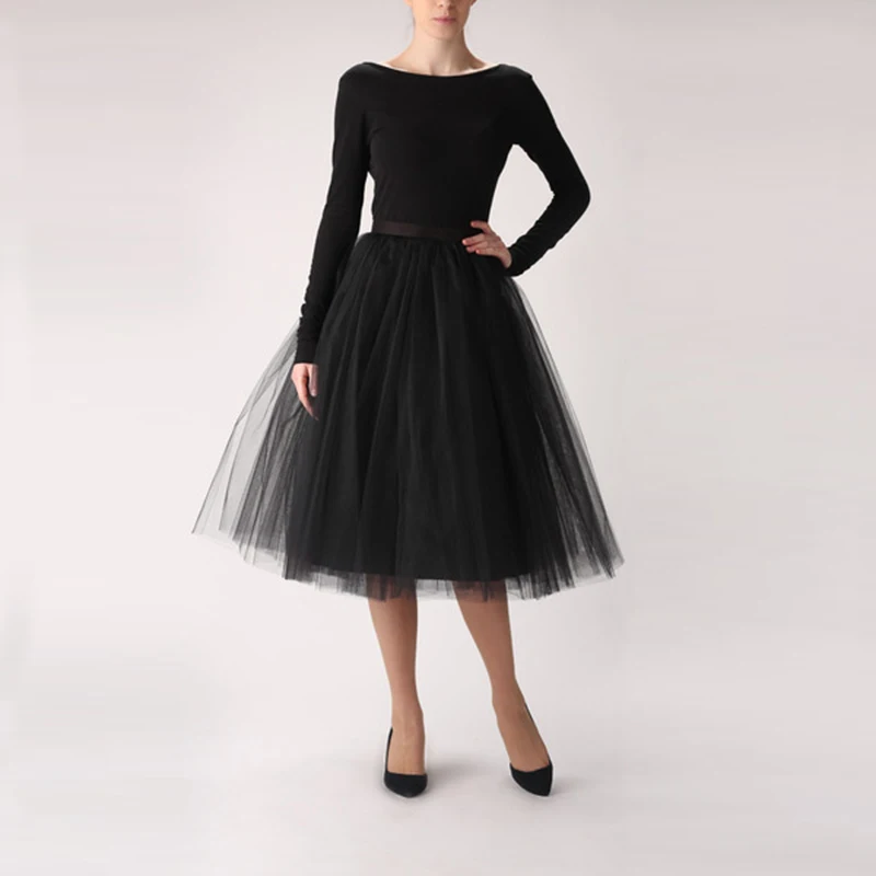 

Fashion 23.5" Long Women Wedding Tulle Skirts Wedding Adult tutu Skirt Bridal Slip Petticoat