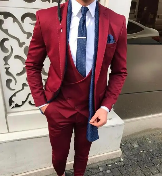 

2017 Latest Coat Pant Design Burgundy Men Suit Groom Wedding Suits Slim Fit 3 Piece Tuxedo Custom Prom Blazer Terno Masculino 07