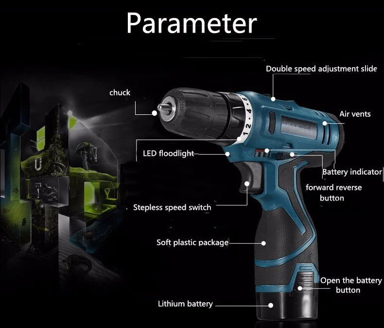 High-quality 12V multi-function power tools Cordless screwdriver with lithium battery Rechargeable mini electrical | Инструменты