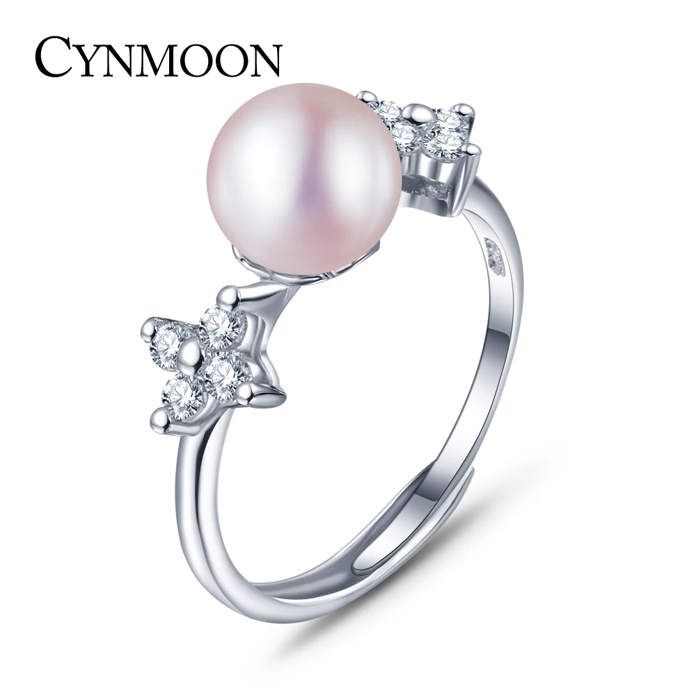7-8mm Real Natural Freshwater White Pearl Ring for Women Wedding Gift Romantic Trendy Sterling Silver Adjustable Jewelry | Украшения и