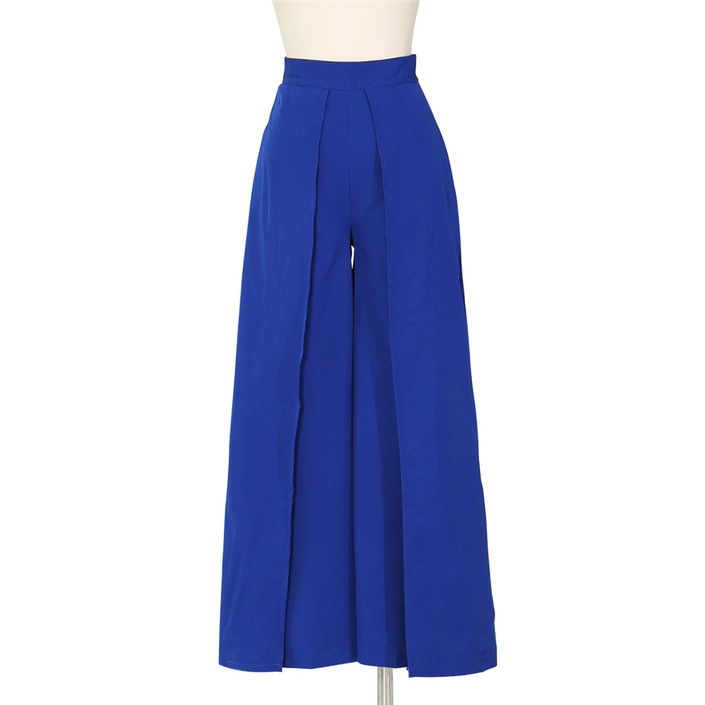 

2018 Fashion Summer Wide Leg Pants Women High Waist Hollow out Loose Casual Pants Sexy Club Ladies Trousers