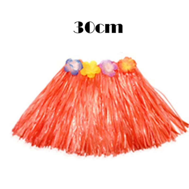 30cm orange 30/40/60 см Пластик волокон для девушки и женщины, Женская Гавайская Юбка для танца \"хула\" хула травяной костюм с юбкой с цветочным рисунком танец хула платье Вечерние Гаваи пляж - Цвет: 30cm orange