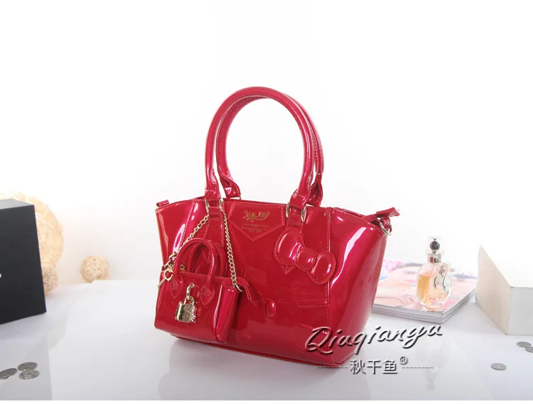 Luxury famous brand women female ladies bags leather hello kitty handbags shoulder tote sac de marque bolsa feminina couro 5 | Багаж и