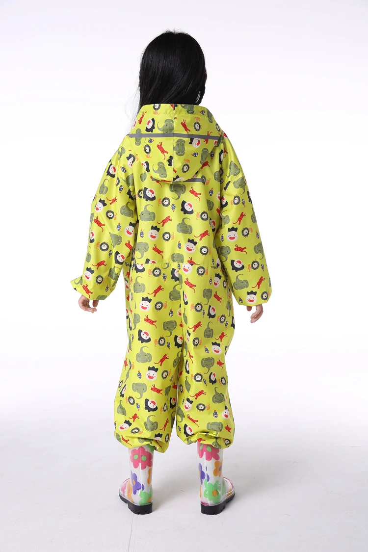 Водонепроницаемый желтый дождевик для детей Детский плащ пончо штаны спортивный