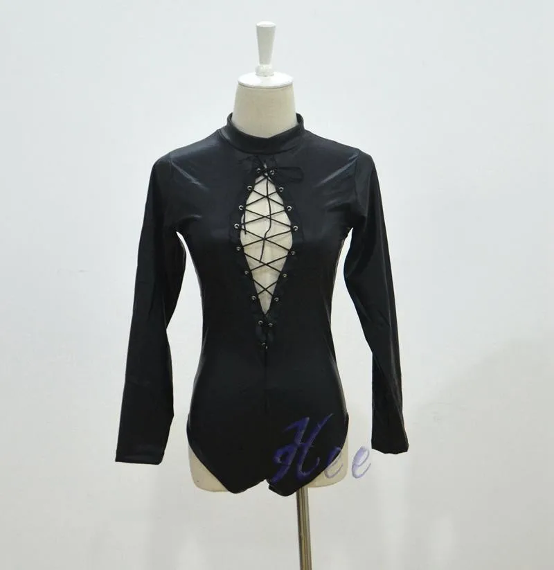 Сексуальное нижнее белье из искусственной кожи в готическом стиле Клубная