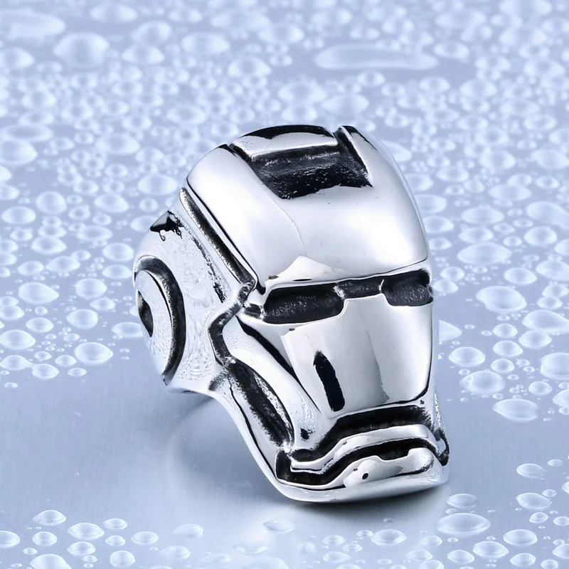 Кольцо Мужчины Ironman маска titanium стали литья панк-стиль мужчины ювелирные изделия