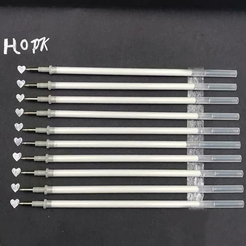 10pcs Refill 10 шт заправка или 3 шт белая маркерная ручка для черчения художественные канцелярские принадлежности 0,7 мм картина белая Заправка для гелевой ручки для детей школьные принадлежности - Цвет: 10pcs Refill