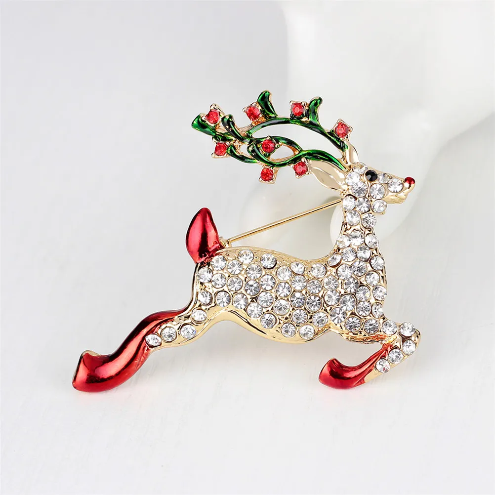 Новые Броши с оленями для женщин Новая мода Кристалл Рудольф Elaphurus олень лося Wapiti