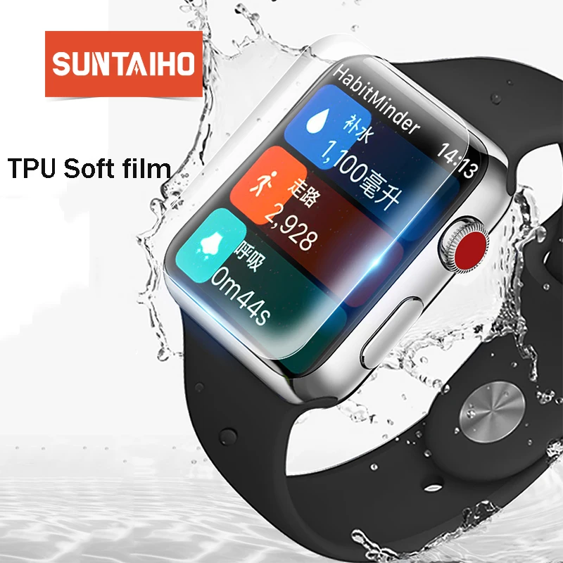 Suntaiho ТПУ полное покрытие HD защитная пленка для экрана Apple Watch серии 4 44 мм Защитная