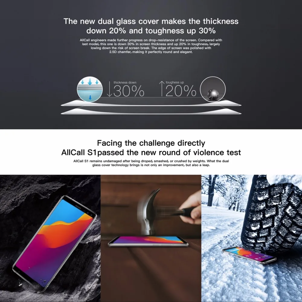 AllCall S1 5000 мАч смартфон 3G 5 &quotAndroid 8 1 mt6580 четыре ядра 2 ГБ + 16 13MP 2MP двойная задняя Cam