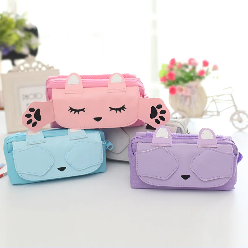 Новинка милый красивый холщовый чехол карандаш Kawaii школьные принадлежности для