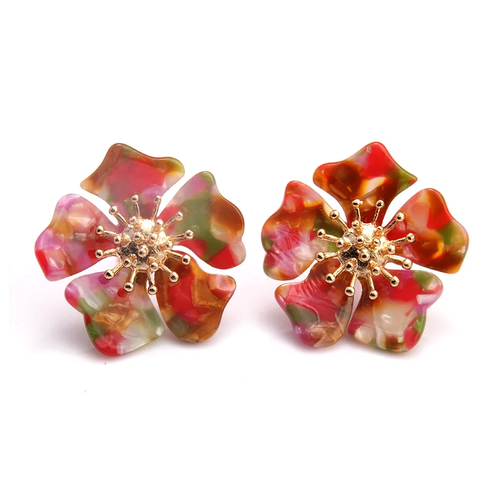 Женские винтажные серьги-гвоздики DoreenBeads в форме цветка из акрила и уксусной