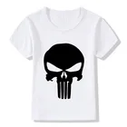 Детская крутая футболка с принтом черепа Карателя, Детская летняя повседневная одежда, удобная футболка для мальчиков и девочек, HKP5022