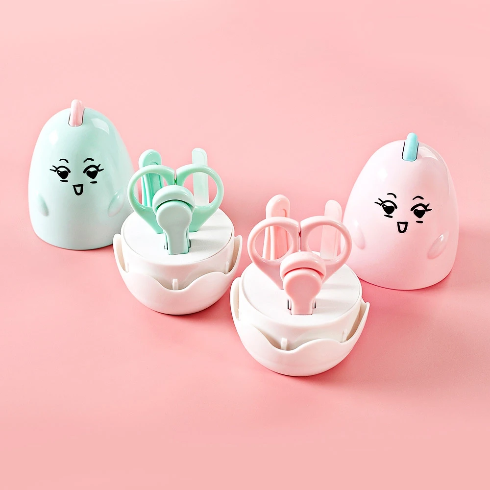 2018 Cute 4 in 1 Baby Safety Beauty Nail Care Set Includes Clippers / Scissors Tweezers File with Storage Box for newborns |
