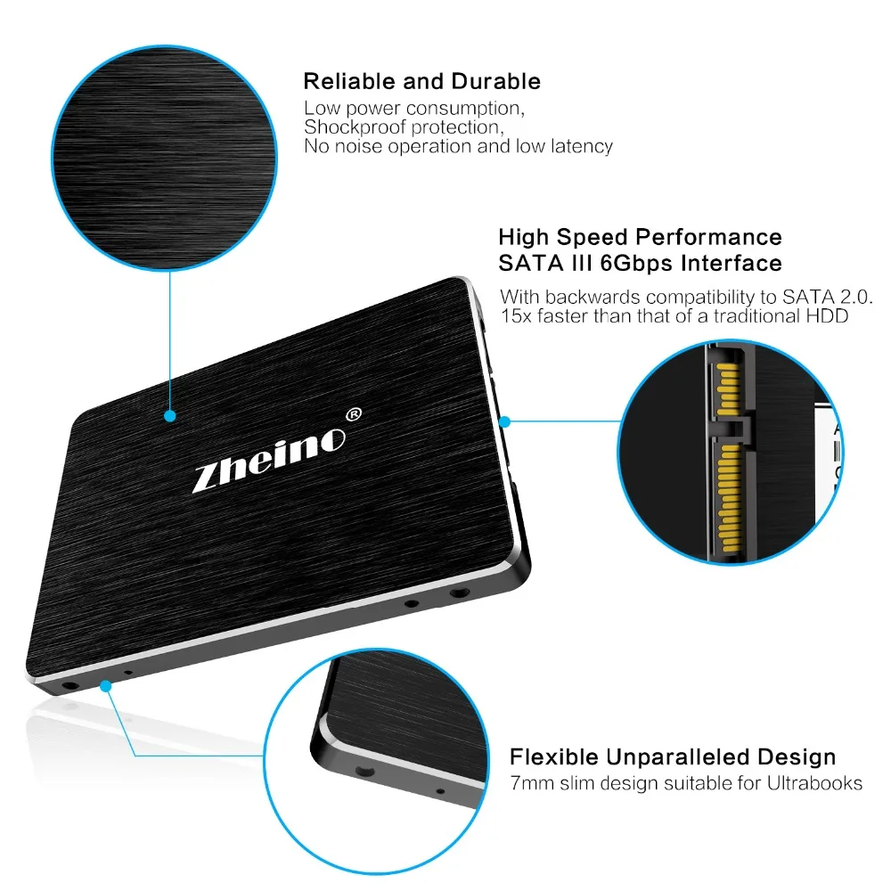 Zheino SATAIII SSD 60 ГБ 120 ГБ 240 ГБ 360 ГБ 480 ГБ 960 ГБ 128 ГБ 256 512 1 ТБ 2 ТБ Алюминий монтажный адаптер кронштейн для рабочего стола