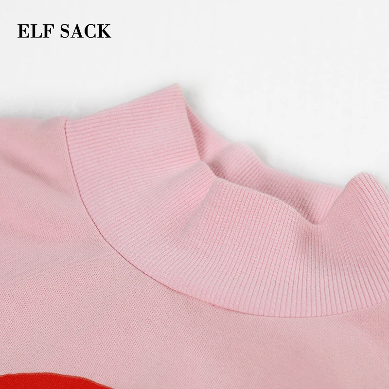 ELFSACK, новинка, Модные свитшоты для женщин, хлопок, Повседневный, вязанный, с рисунком кота, пуловеры для женщин, толстовки с круглым вырезом, толстовка, Femme Sudadera