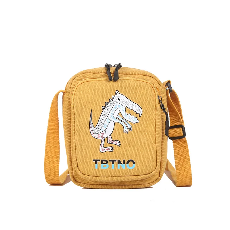 2019 New Original Design Ladies Canvas Shoulder Bag Cartoon Dinosaur Printing Handbags Fashion Wild Messenger Yellow Flay | Багаж и сумки