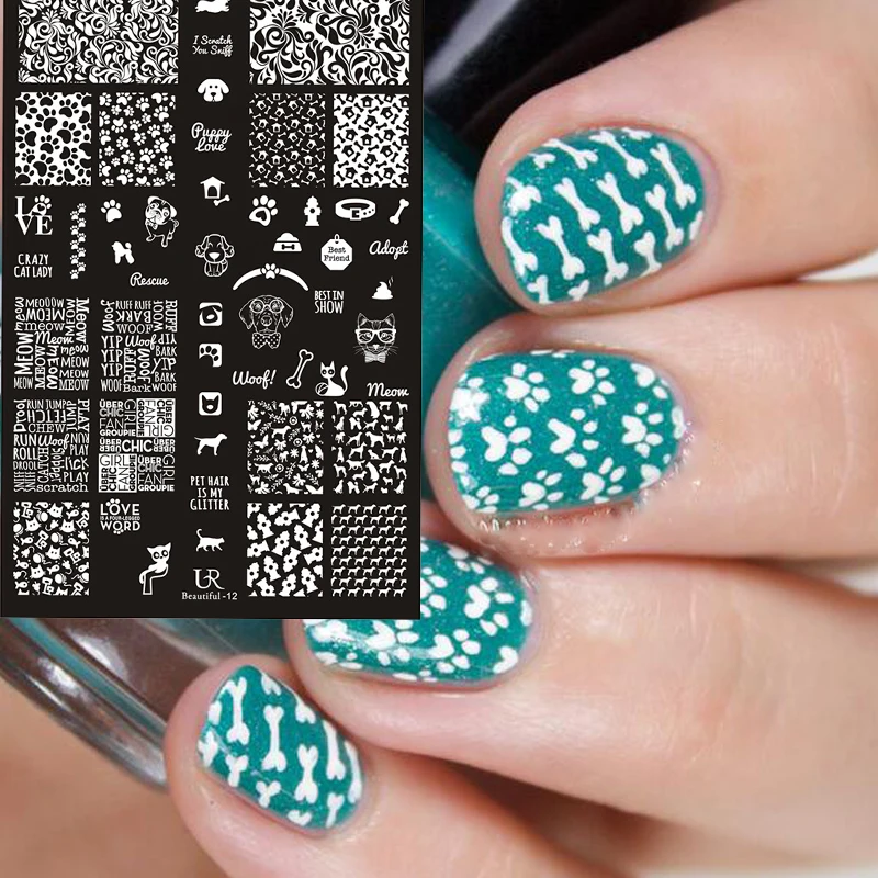 

1PC New Nail Stamping Plate 9.5*14.5CM Big Size Fruit Cute Dog Geometry Snowflake Manicure DIY Nail Art Design Nail Art Template