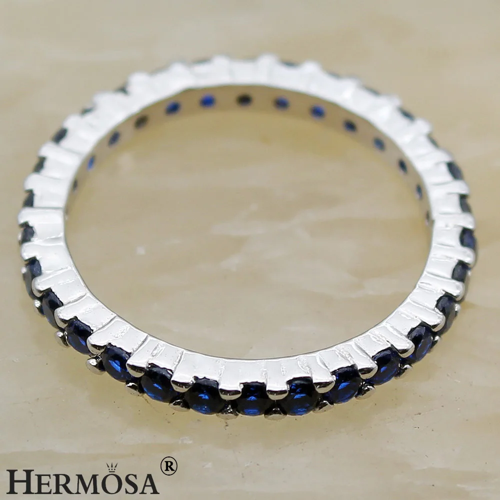 Женское кольцо для вечерние BlueSapphire из серебра 925 пробы 7 #8 # | Украшения и