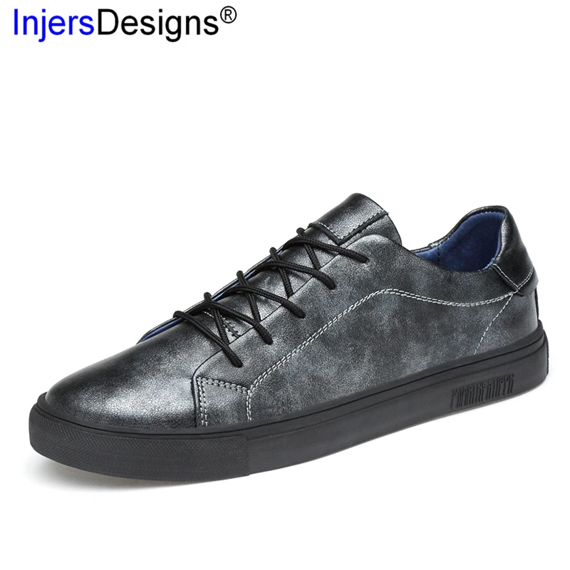 Высококачественные кроссовки из натуральной кожи на шнуровке дышащие мужские