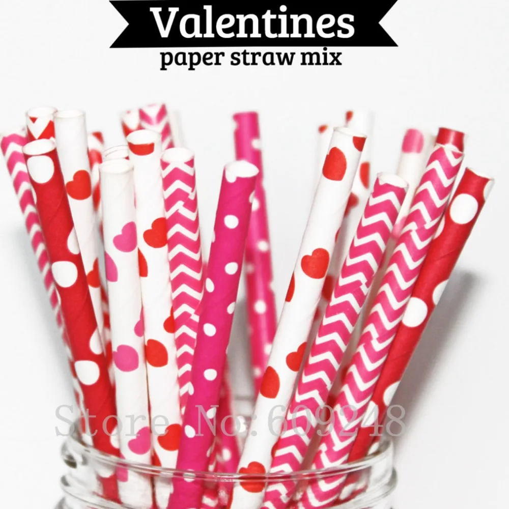 125 шт. бумажные соломинки в горошек горошек|dot dots|heart pinkparty party |
