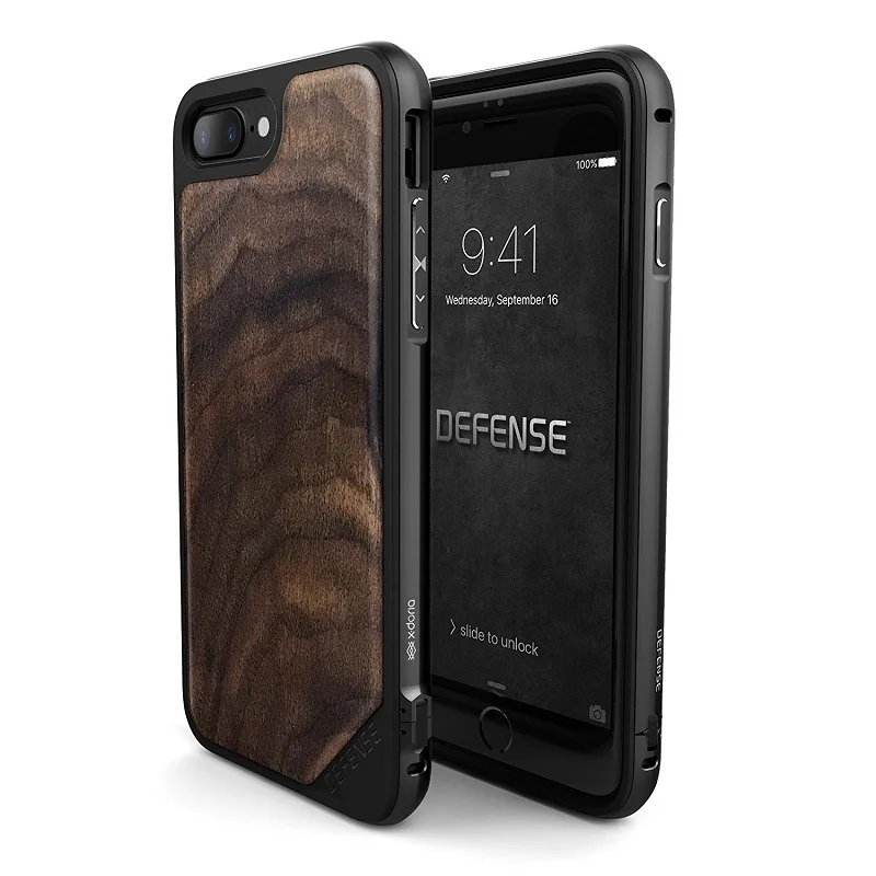 X-Doria Defense Lux чехол для телефона для iPhone 7 Plus 7 Чехол военный класс падение протестированный ТПУ алюминиевый защитный чехол для iPhone 7 - Цвет: Walnut