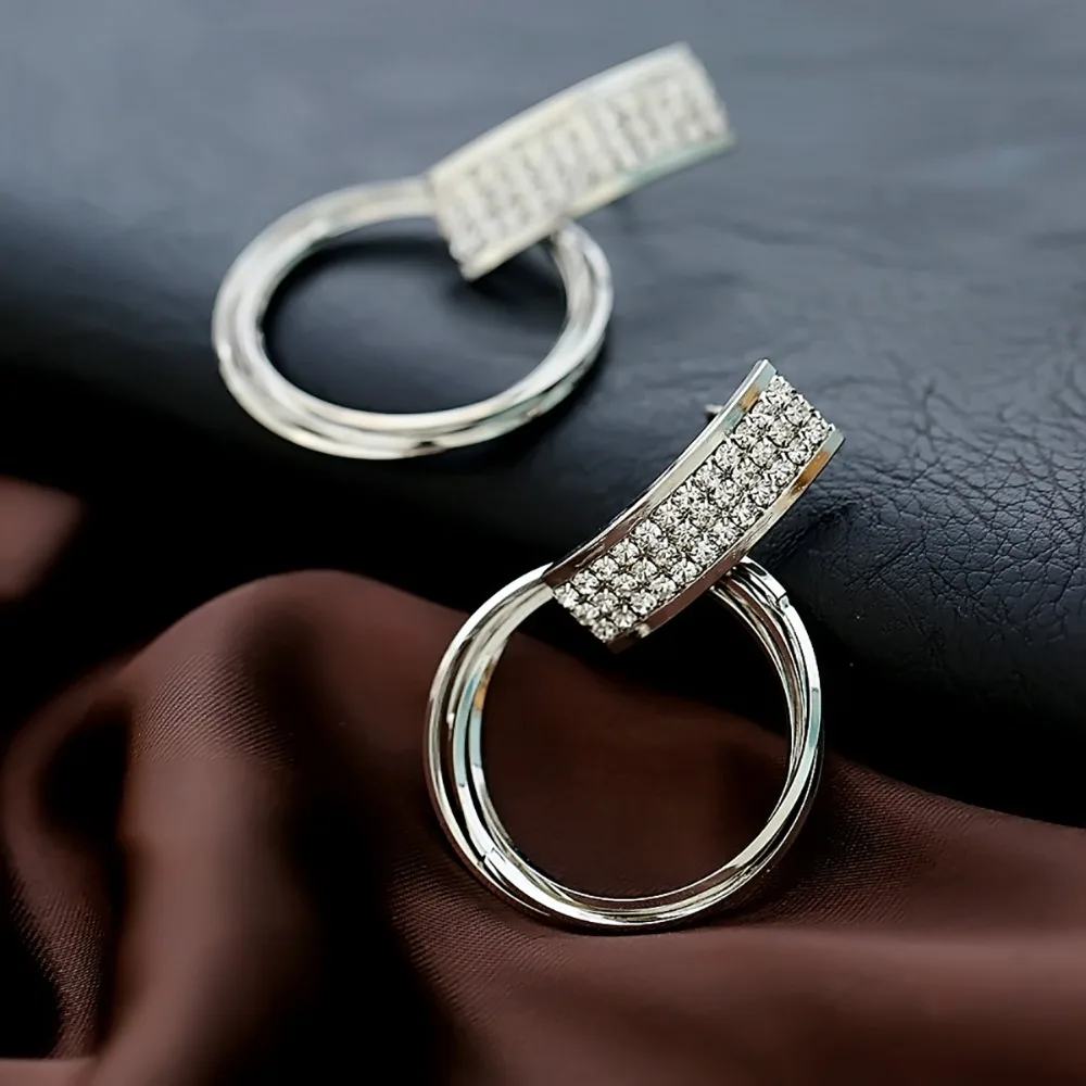 Zinc Alloy Round HOOP Earrings Simple Europe trendy style 2Color new arrival | Украшения и аксессуары