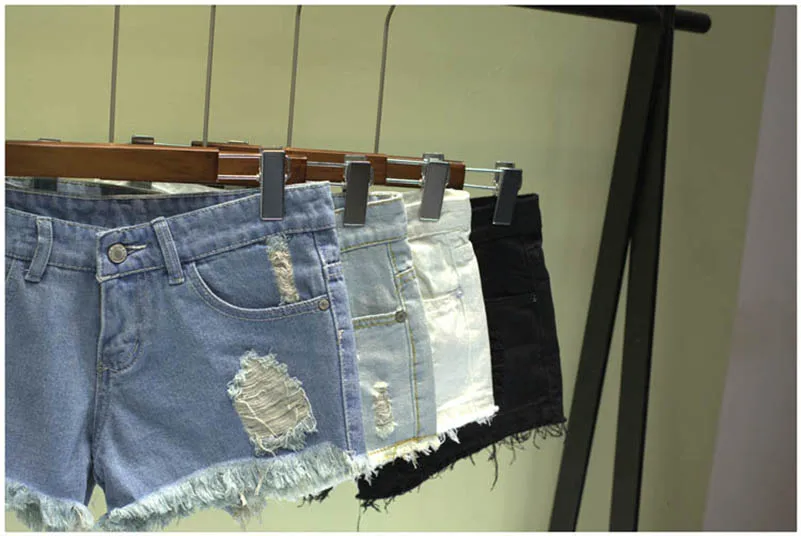 NiceMix джинсовые шорты женские Летние повседневные вареные белые дырки hotpants flash джинсовые короткие шорты женские студенческие шорты