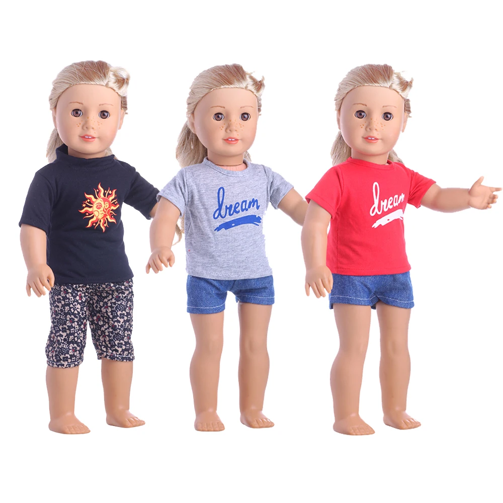 LUCKDOLL стильная пижама и одежда для сна подходит 18 дюймовых американских кукол 43 см
