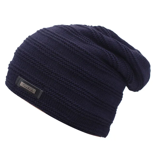 navy Бренд YOUBOME, Skullies Beanies, женские зимние шапки для мужчин, вязаная шапка, мужская шапка, капот, теплая шапка с мехом, черная зимняя шапка, шапка - Цвет: navy
