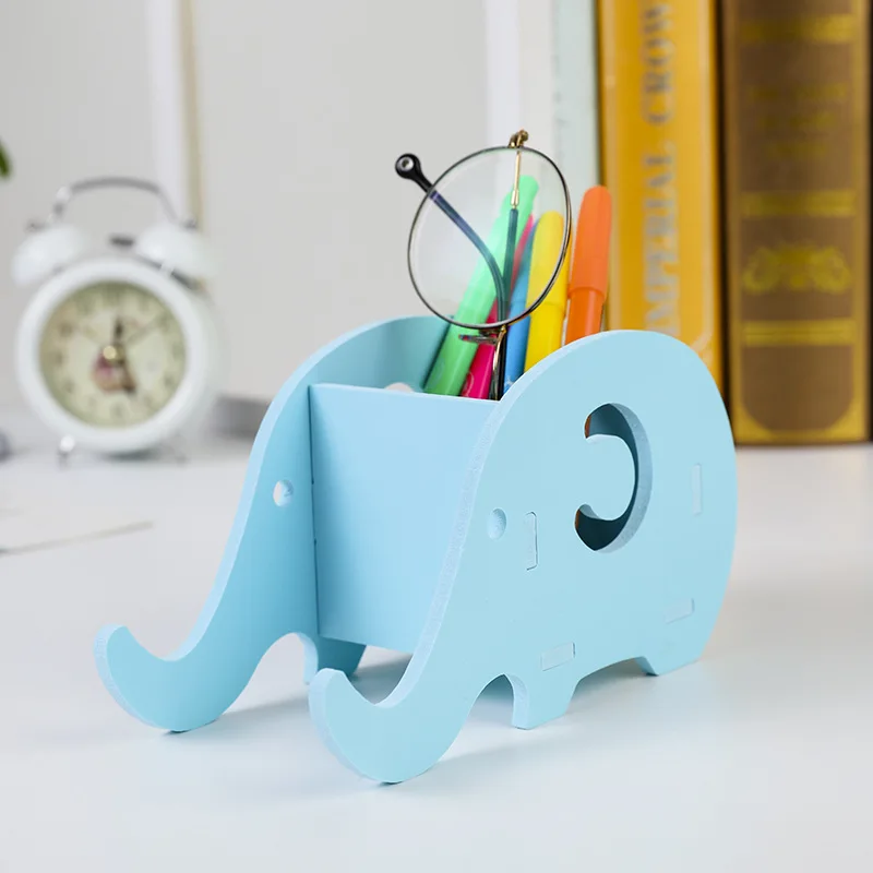 Kawaii Elephant настольная подставка для ручек, органайзер, чехол-карандаш, подставка для ручек, Офисные аксессуары, также для мобильного телефона, держатель для карандашей
