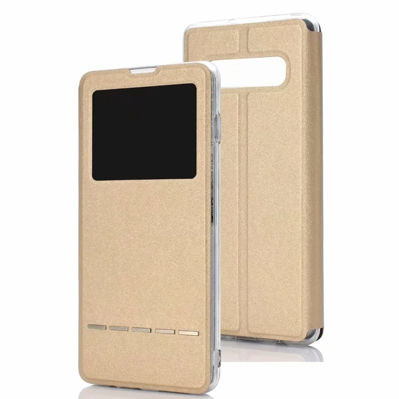 Gold Чехол для samsung Galaxy S10, чехол S10 Plus, умный флип-чехол, мягкий чехол для Galaxy S10 lite S10e, чехол kimTHmall - Цвет: Gold