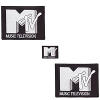 factory outletmtv retro music television iron onsew on patch badge motif diy clothing decoration paste