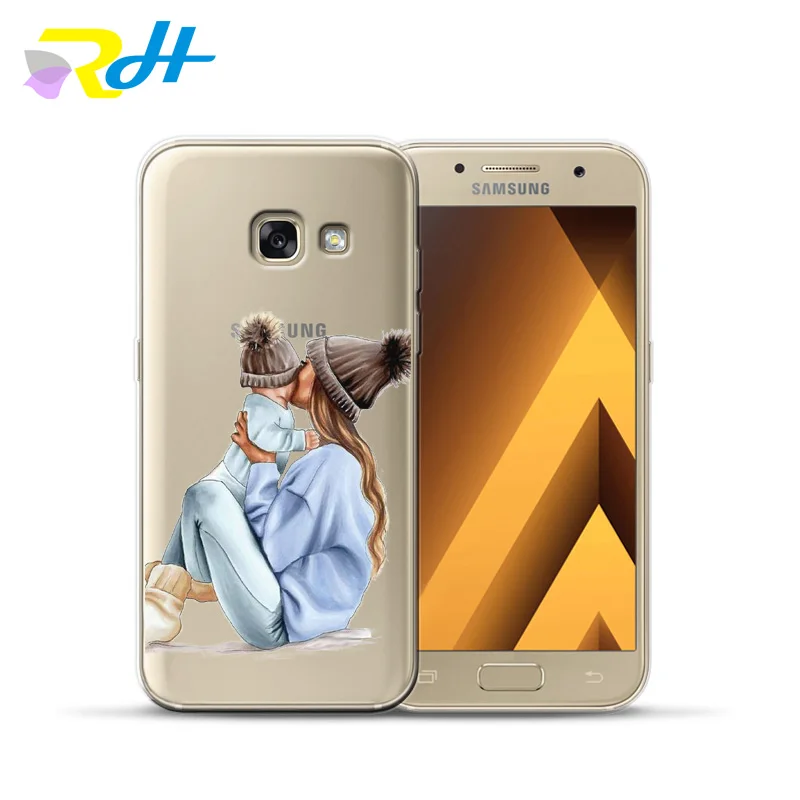 Soft TPU Cover for Samsung Galaxy A7 2018 Coque Etui Baby Mom Girl A10 20 30 40 50 70 A6 A8 Plus Case | Мобильные телефоны и