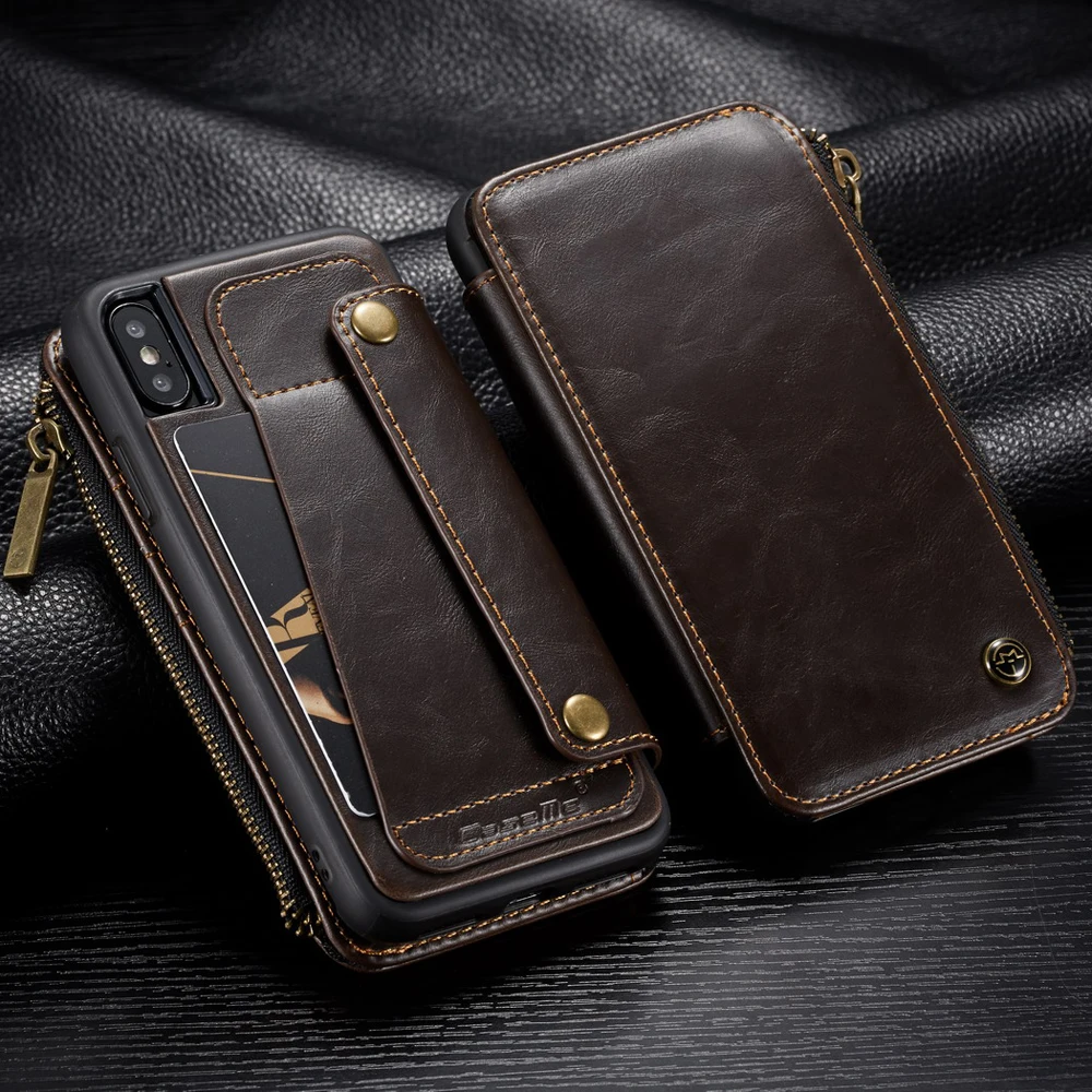 Чехол-Кошелек на молнии с отделением для карт чехол Apple iPhone XS X 10 CaseMe Роскошная