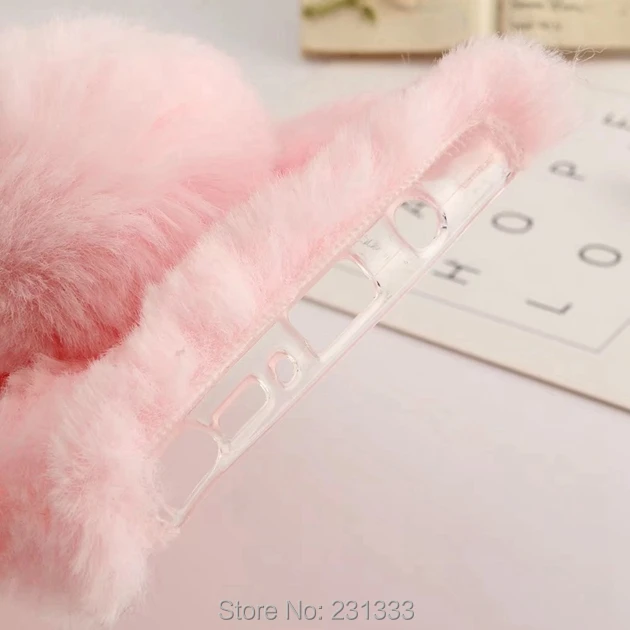 Мягкий чехол из ТПУ для Samsung Galaxy Note 8 NOTE8 с кроличьими ушками бриллиантами и мехом