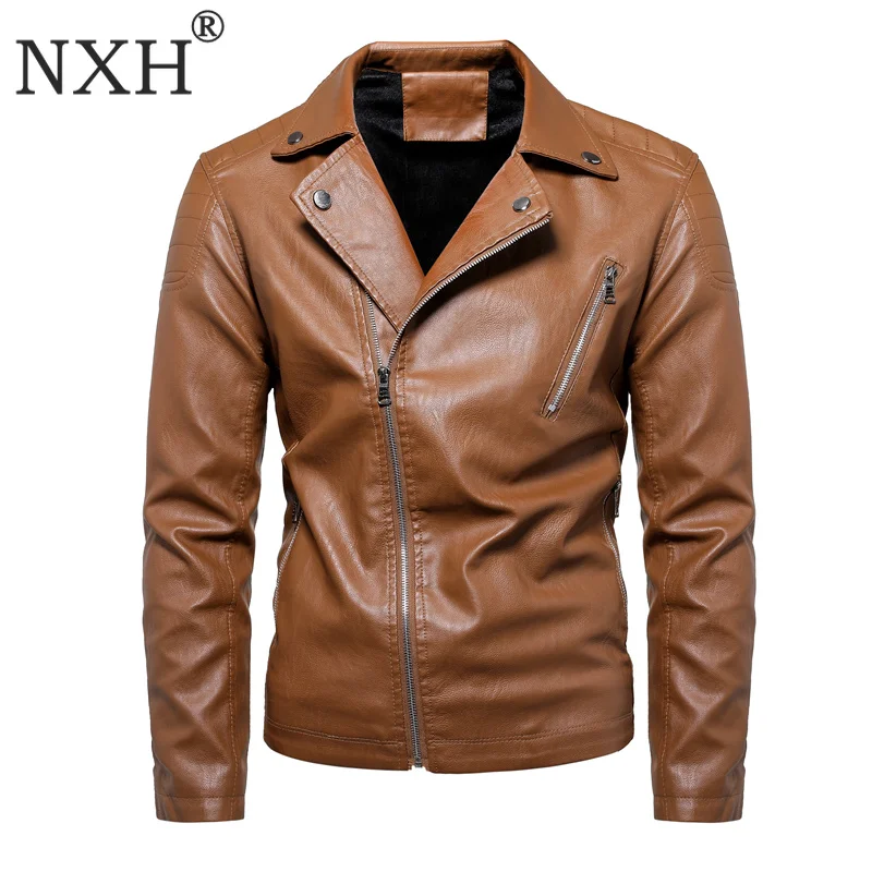 NXH Pu двойной rider куртка Для мужчин искусственная кожа jacets с меховым мужской Plussize