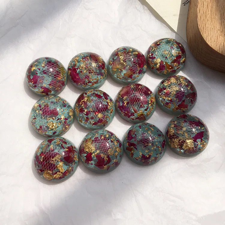 30 шт./лот украшения из кружева/сухоцветов геометрические круглые бусины с