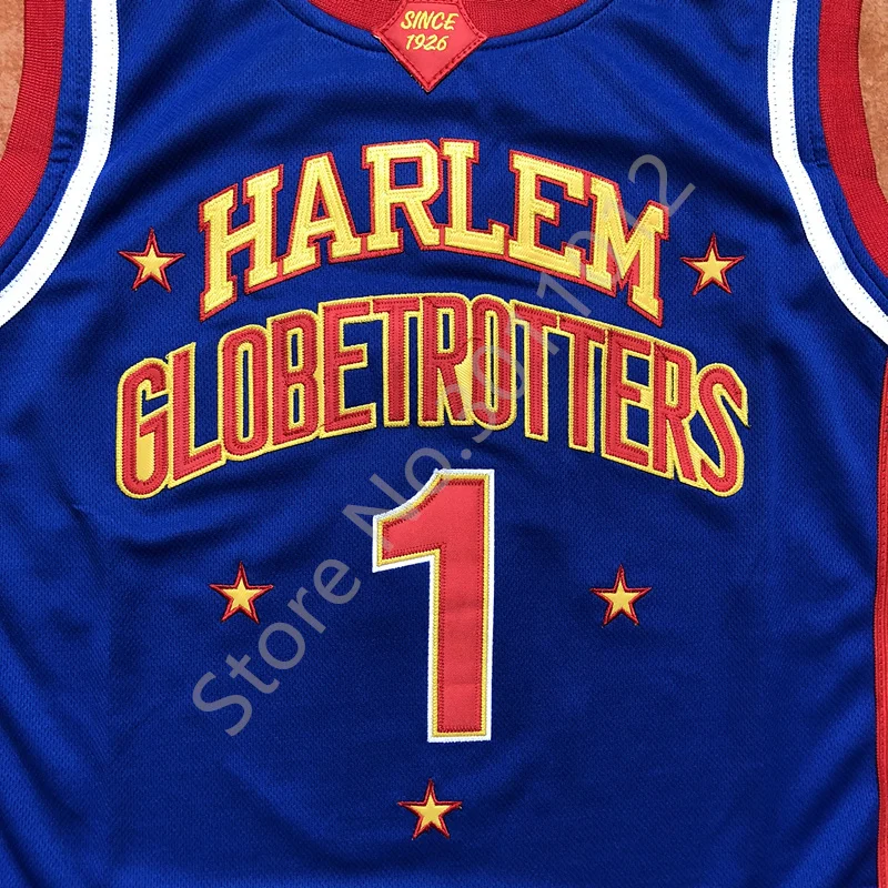 #1 Кевин Харт Harlem Globetrotters Ретро Баскетбол Джерси мужские сшитые на заказ любой