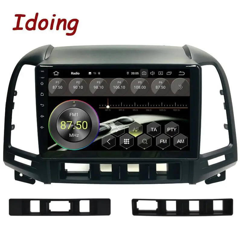 Standard Idoing " 2.5D ips автомобильный Android9.0 Радио мультимедийный плеер для hyundai Santa Fe 2 2006-2012 gps навигация PX5 4G+ 64G Восьмиядерный - Color: Standard