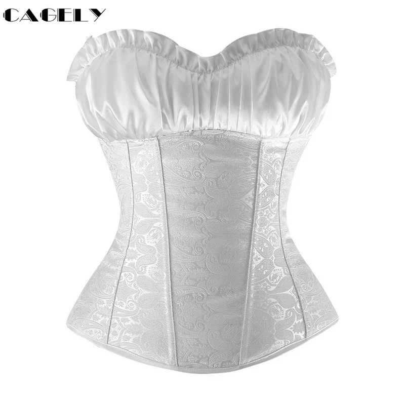 Винтажный корсет с узором пейсли бюстье подкладкой на шнуровке верхняя юбка