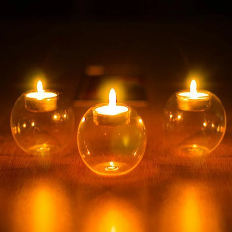 DIY стеклянный подсвечник для украшения дома из хрустального стекла вечерние