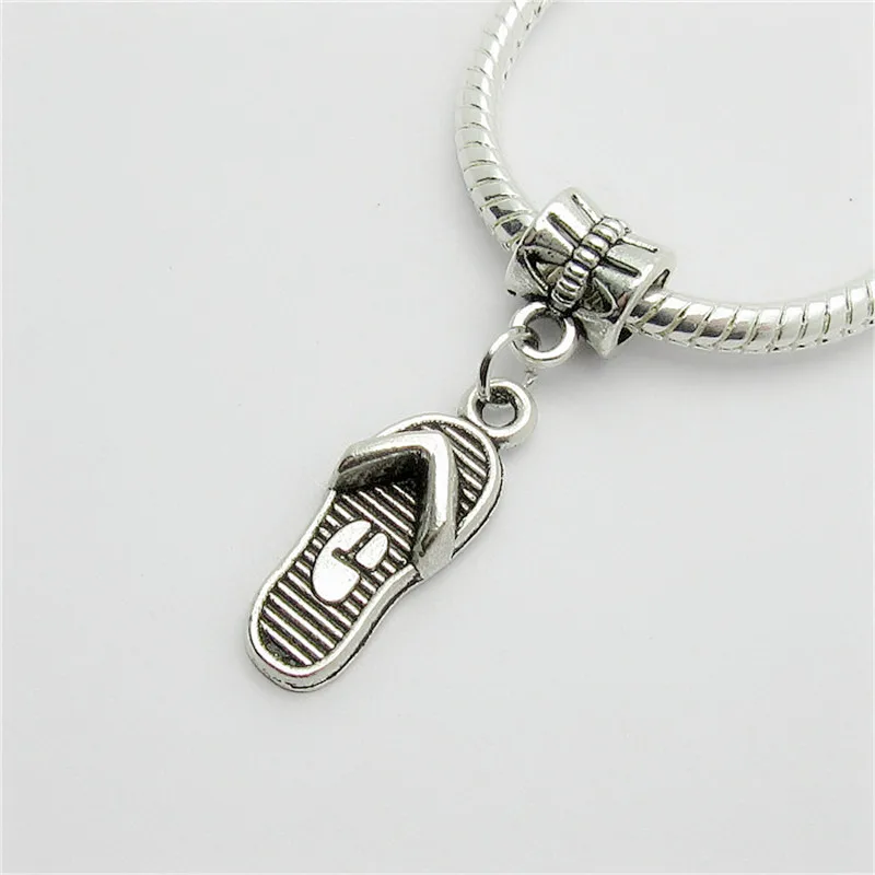 Новый 20 штук тапочки Шарм бусинки с большими отверстиями европейский кулон