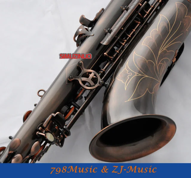 Профессиональный тенор саксофон с красной антикварной отделкой Bb Sax High F #