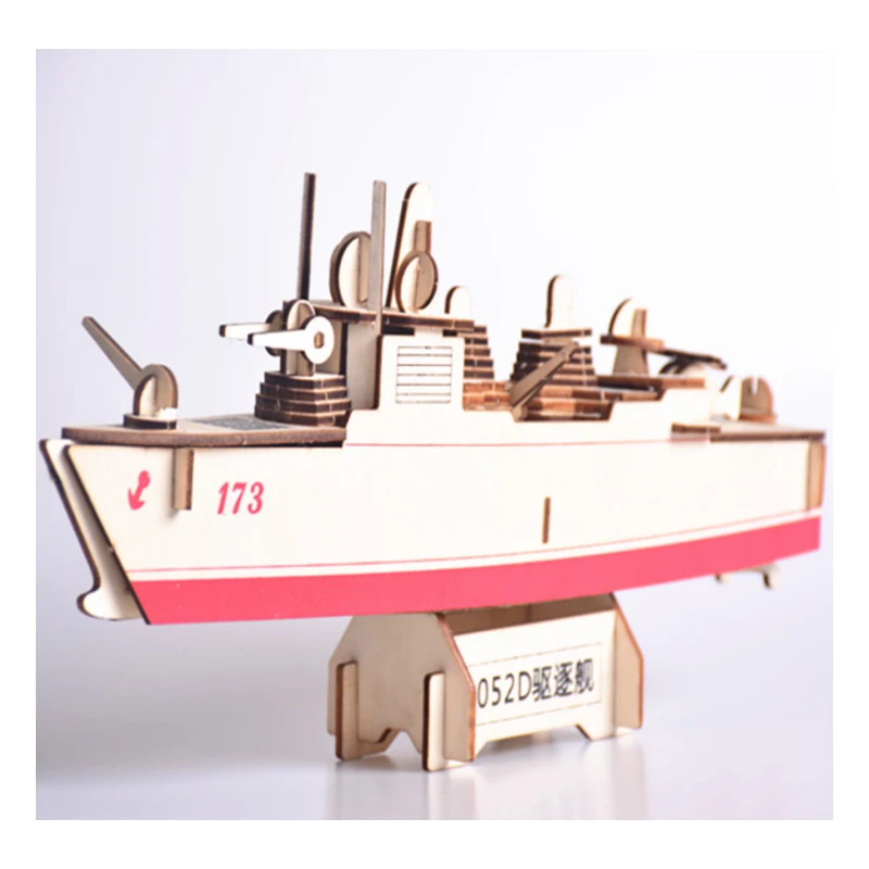 

DIY Model toys 3D Wooden Puzzle Destroyer Wooden Kits Puzzle Game Assembling Toys Gift for Kids Adult P54